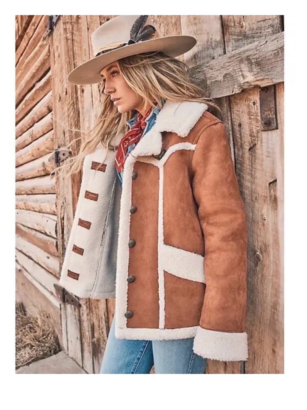 Wrangler Women's Faux Shearling Retro Barn Coat